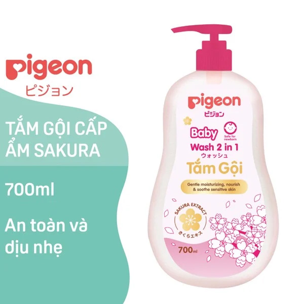 Sữa tắm gội dịu nhẹ 2 trong 1 - Sakura Pigeon 700ml