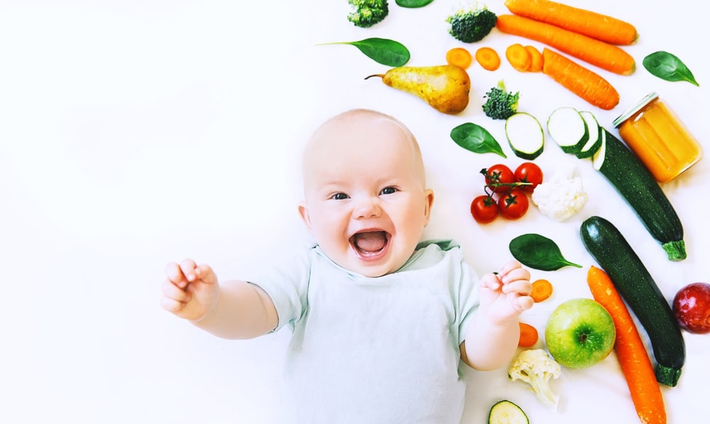 Rau củ là thực phẩm tốt trong quá trình ăn dặm của bé 